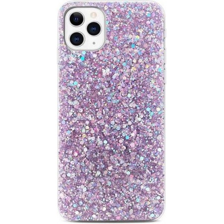 Smartphone hoesje | Telefoon hoesje | Glitter | Anti shock | Paars | iPhone 11 Pro Max