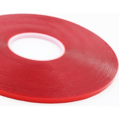 dubbelzijdige montage tape 33 meter x 6mm - rood