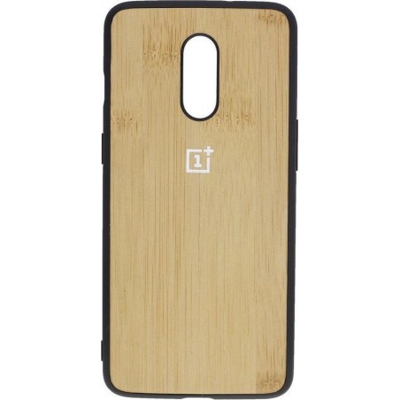 Shop4 - OnePlus 7 Hoesje - Harde Back Case Hout Licht Bruin