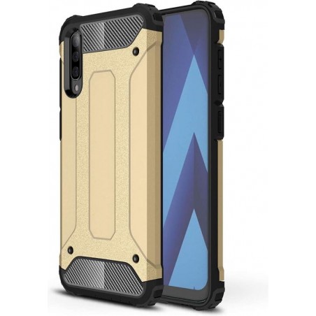 Samsung Galaxy A20S Armor Hybrid Hoesje - Goud