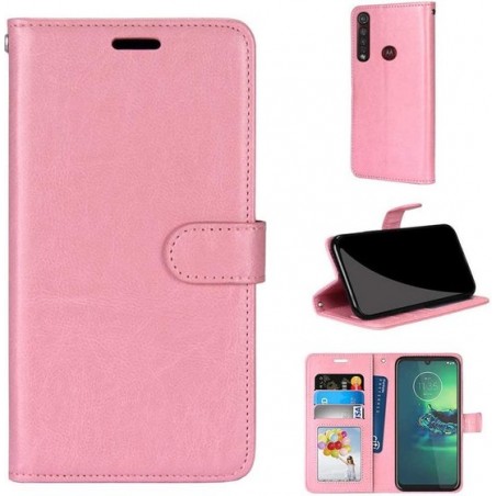 Motorola Moto G8 Power Lite hoesje book case rose goud