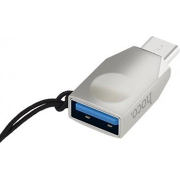HOCO UA9 - Converter Adapter - USB-C naar USB  - Opladen en Data - OTG Support - Zilvergrijs