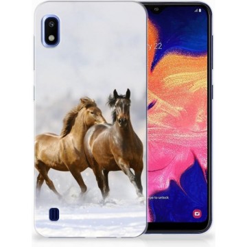 Bumper Siliconen Cover Samsung Galaxy A10 Hoesje Paarden