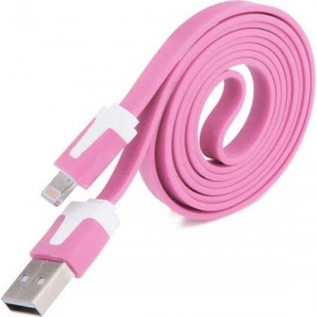 Datakabel 2 meter voor lightning Apple Roze Pink