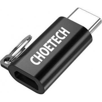 Choetech USB-C naar Micro-USB adapter Sleutelhanger - Zwart