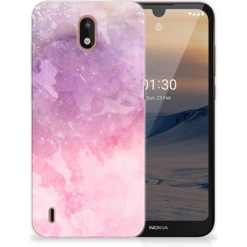 Telefoonhoesje Nokia 1.3 Silicone Back Cover Pink Purple Paint