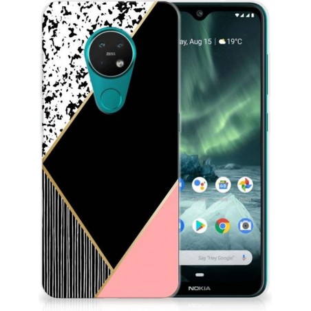 TPU Hoesje Nokia 7.2 | 6.2 Zwart Roze Vormen