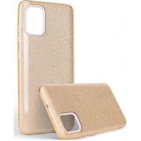 Samsung A51 Siliconen Glitter Hoesje Goud