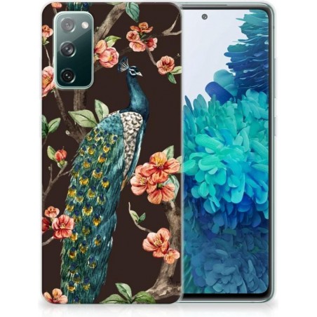 Telefoon Hoesje Samsung Galaxy S20 FE Siliconen Back Cover Pauw met Bloemen