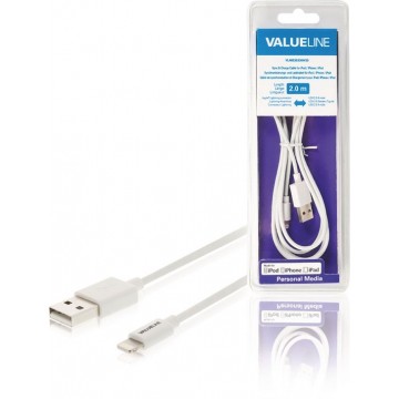 Valueline VLMB39300W20 Data En Oplaadkabel Apple Lightning - Usb A Male 2.00 M Wit