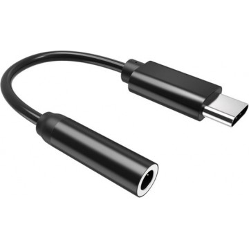 USB C naar jack | C naar 3.5mm | USB audio adapter | Jack adapter| Zwart | 0.10 meter | Allteq