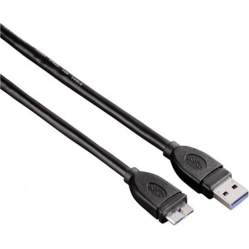 Hama 1.8m USB 3.0 1.8m USB A Micro-USB B Mannelijk Mannelijk Zwart USB-kabel