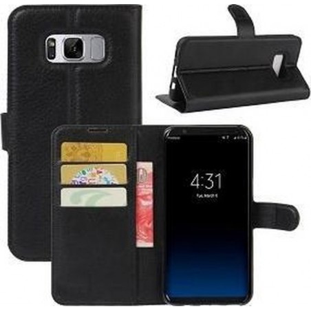 Samsung S8 Hoesje Wallet Case Zwart
