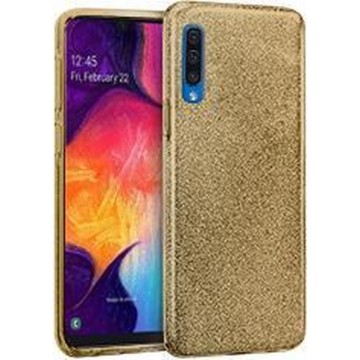 Samsung Galaxy A70 Hoesje - Glitter Backcover - Goud