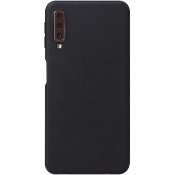 Luxe Back cover voor Samsung Galaxy A7 2018 - Zwart - TPU Case - Siliconen Hoesje