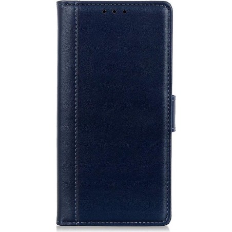 Shop4 - Huawei P Smart Z Hoesje - Wallet Case Grain Donker Blauw