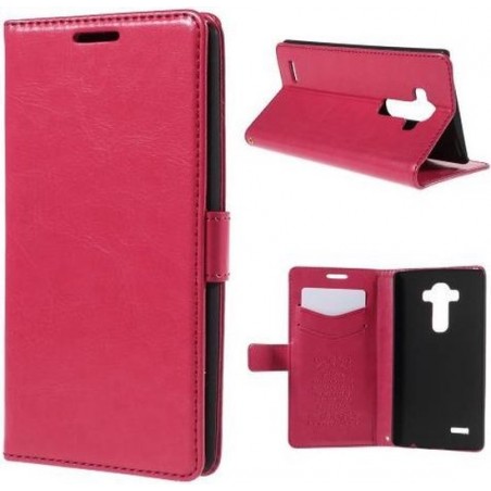 KDS Pu leder wallet case hoesje cover LG G Flex 1 roze