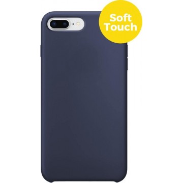 iPhone 7 Plus en 8 Plus Telefoonhoesje | Siliconen Soft Touch Smartphone Case | Back Cover Blauw