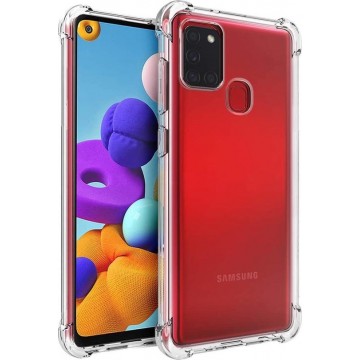 Samsung Galaxy A21S Hoesje Transparant Shock Proof Case Hoes Cover Telefoonhoesje