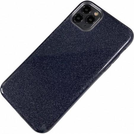 Apple iPhone 11 Pro Max - Silicone glitter hoesje Lauren zwart