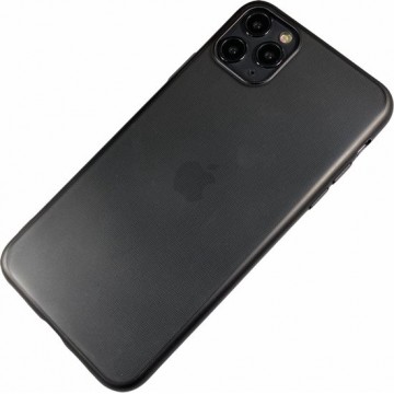 Apple iPhone 11 Pro Max - Silicone transparant mat hard hoesje Finn zwart