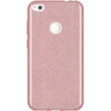 Huawei P8 Lite 2017 Hoesje - Glitter Backcover - Roze