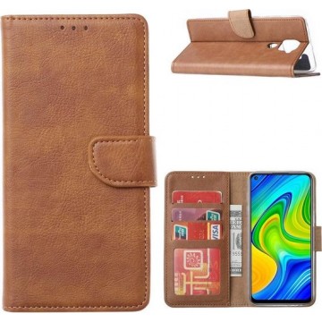 Xiaomi Redmi Note 9 - Bookcase Bruin - portemonee hoesje