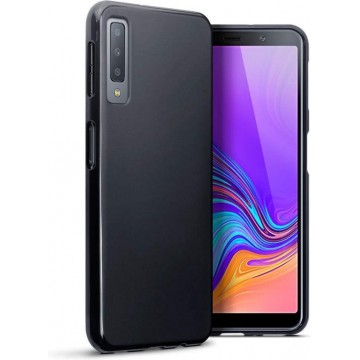 Hoesje voor Samsung Galaxy A7 (2018), gel case, mat zwart