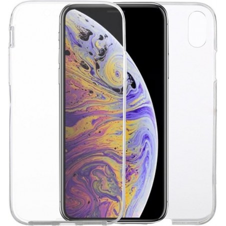 Ultradunne dubbelzijdige Full Coverage Transparante TPU Case voor iPhone XS Max (transparant)