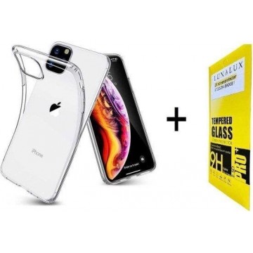 iPhone X siliconen hoesje transparant shock proof hoes case - Met gratis screenprotector! - Telefoonhoesje transparant - LunaLux