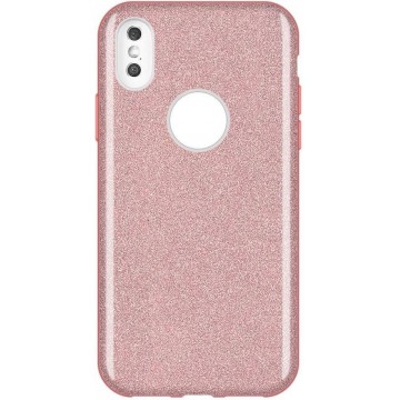 Apple iPhone XR Hoesje - Glitter Backcover - Roze