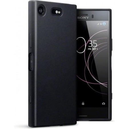 Zwart tpu siliconen backcover hoesje Sony Xperia XZ1 Compact