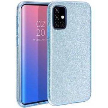Samsung A51 Siliconen Glitter Hoesje Blauw