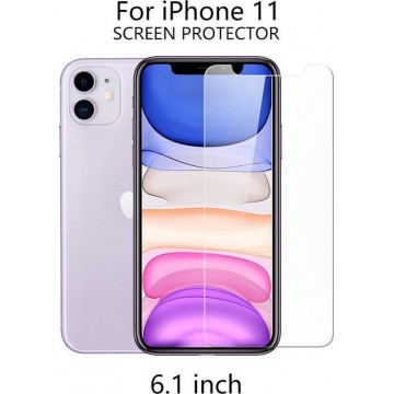 iPhone 11 Screenprotector 1+1 GRATIS Tempered Glass Glazen Gehard Screen Protector 2.5D 9H (0.3mm)