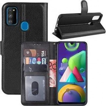Samsung M21 Hoesje Wallet Case Zwart