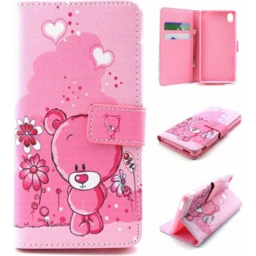 iCarer Cute bears print wallet case hoesje Sony Xperia Z5