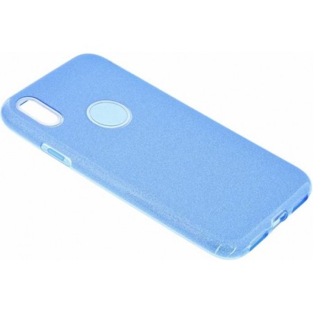 Ntech Huawei P30 Lite / P30 Lite New Edition  Blauw Glitter TPU Back Cover Hoesje