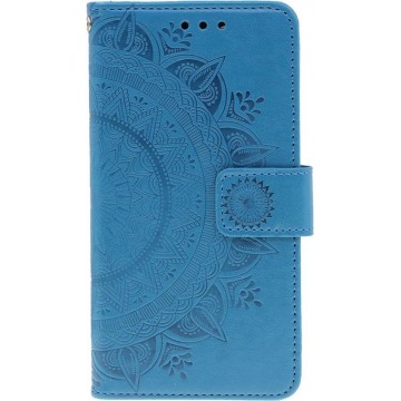 Shop4 - iPhone 11 Pro Max Hoesje - Wallet Case Mandala Patroon Blauw