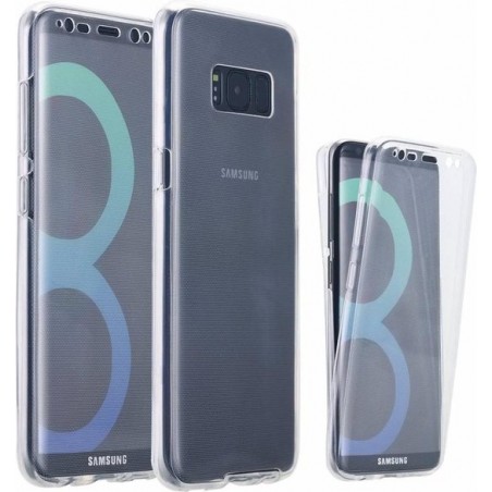 Shockproof Samsung Galaxy S8 Dual TPU Hoesje 360 Graden Cover 2 in 1 Case ( Voor en Achter) Transparant