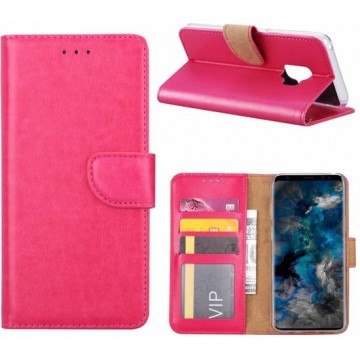 Samsung Galaxy S9 Booktype / Portemonnee TPU Lederen Hoesje Roze