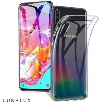 Samsung Galaxy A71 siliconen hoesje transparant shock proof hoes case cover - Telefoonhoesje transparant - LunaLux