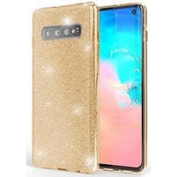 Samsung S10 Siliconen Glitter Hoesje Goud