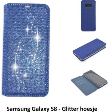 Samsung Galaxy S8 Pasjeshouder Blauw Booktype hoesje - Magneetsluiting (G950F)