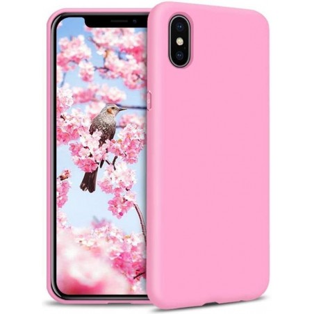 Apple iPhone XS Max Hoesje Roze - Siliconen Back Cover