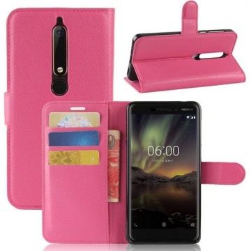 Hoesje voor Nokia 6.1 (2018), 3-in-1 bookcase, roze