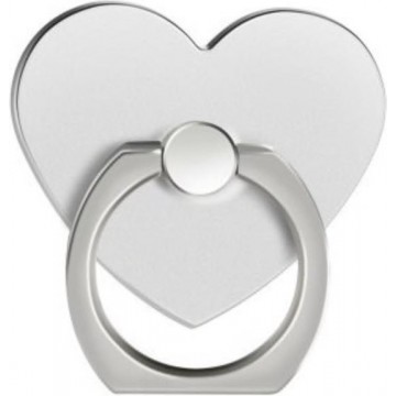 Zilverkleurig hart Ring vinger houder- standaard voor telefoon of tablet