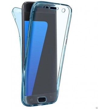 Samsung Note 9 Shockproof 360° Blauw Transparant Siliconen Ultra Dun Gel TPU Hoesje Full Cover / Case