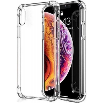 Anti Shock silicone back cover hoesje voor Apple iPhone X-Xs met anti shock randen - Transparant