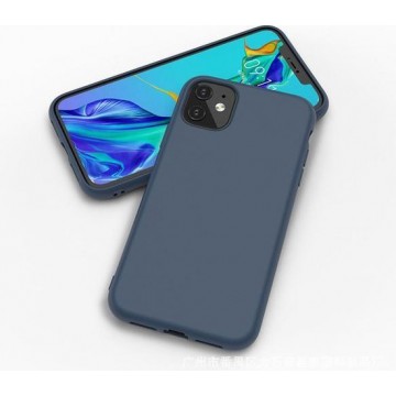 iPhone 12 Mini hoesje - case cover - Blauw - Siliconen TPU hoesje met leuke kleur - Shock proof cover case - LunaLux