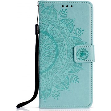 Shop4 - iPhone Xs Max Hoesje - Wallet Case Mandala Patroon Mint Groen